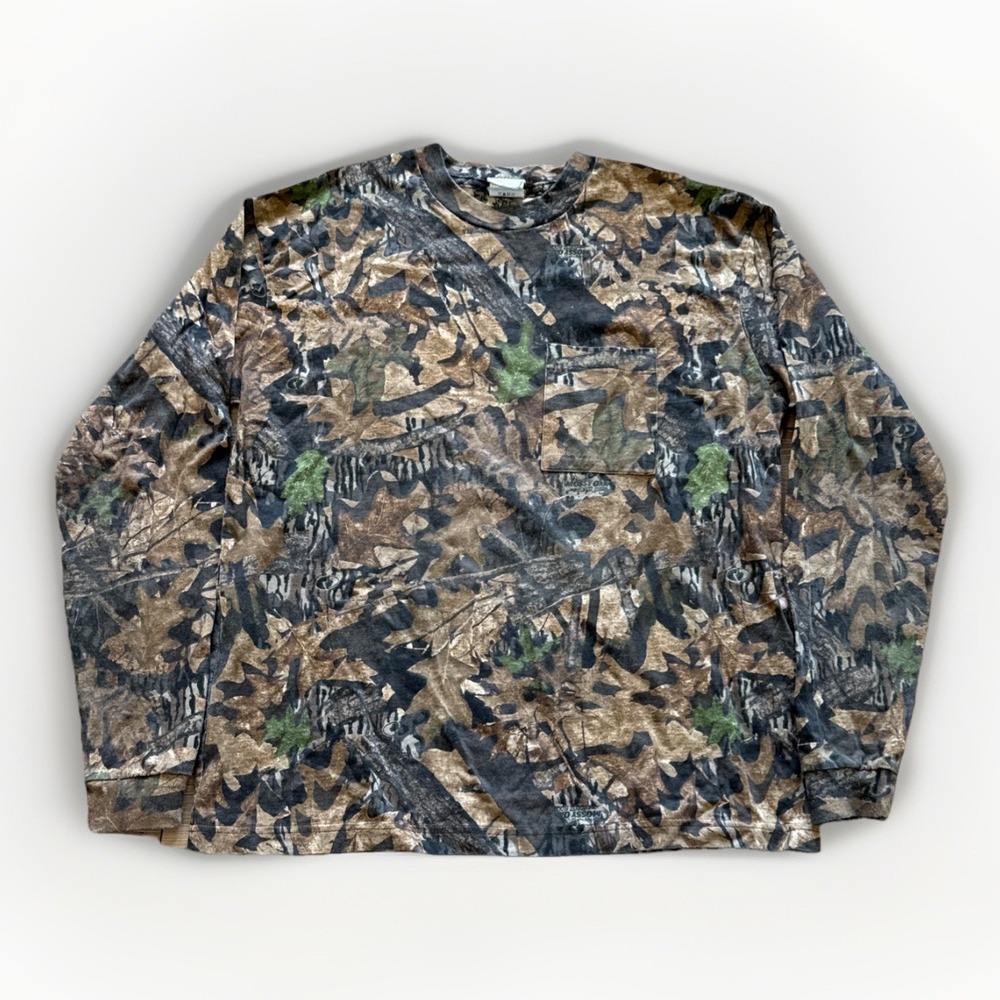 Mossy Oak Shirt‎ Mens XL Liberty Forest Floor Camo Bottomland y2k Hunting Vtg